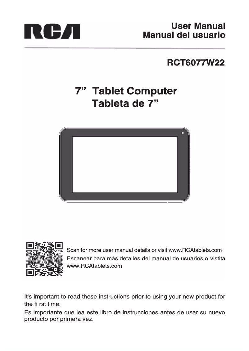 Image de la première page du manuel de l'appareil RCT6077W22