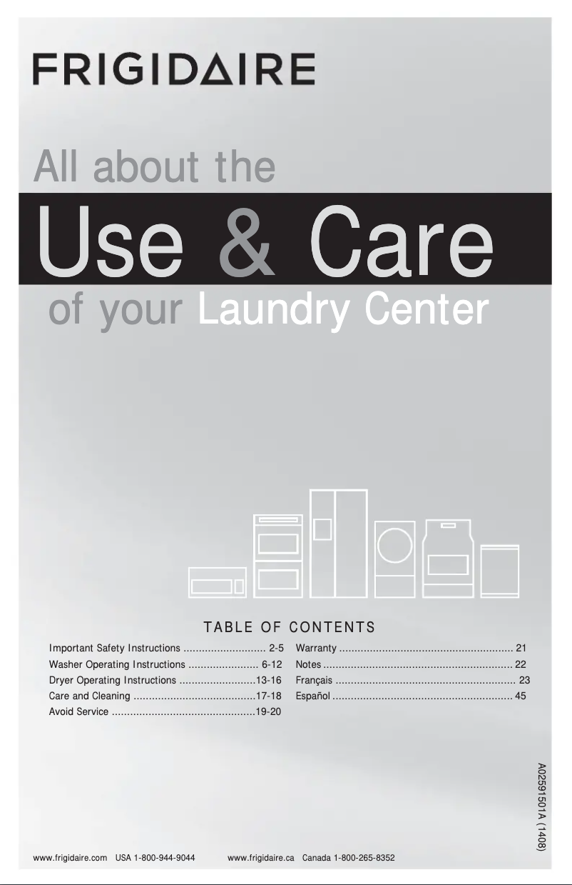 Image de la première page du manuel de l'appareil FFLG4033Q