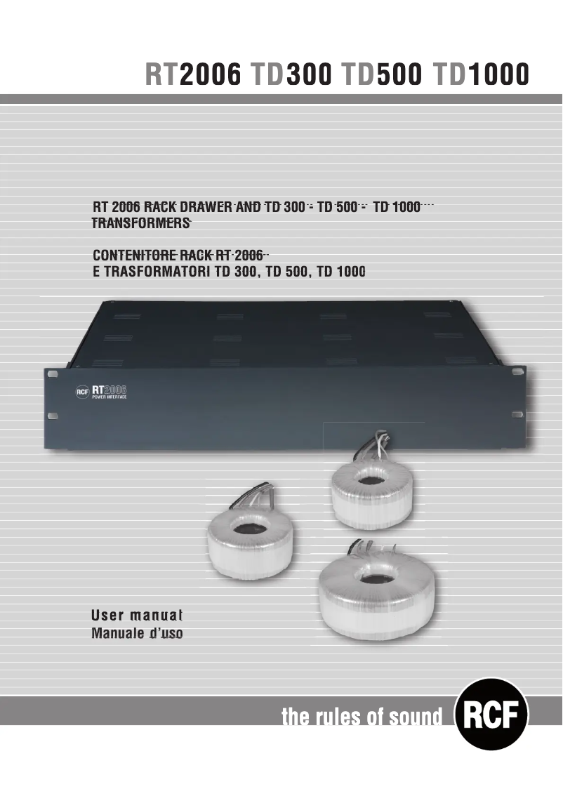 Página 1 del manual Manual de usuario RCF TD 1000