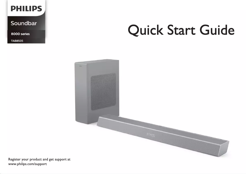 Page n°1 - Guide de démarrage rapide Philips TAB8505