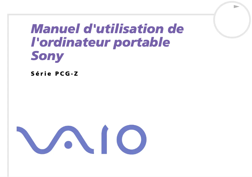 Image de la première page du manuel de l'appareil Vaio PCG-Z1MP