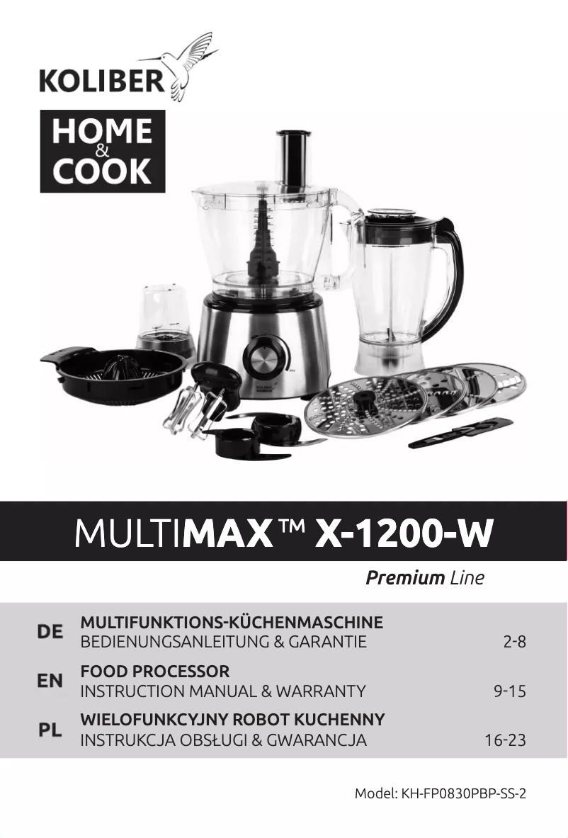 Image de la première page du manuel de l'appareil MULTIMAX X-1200-W