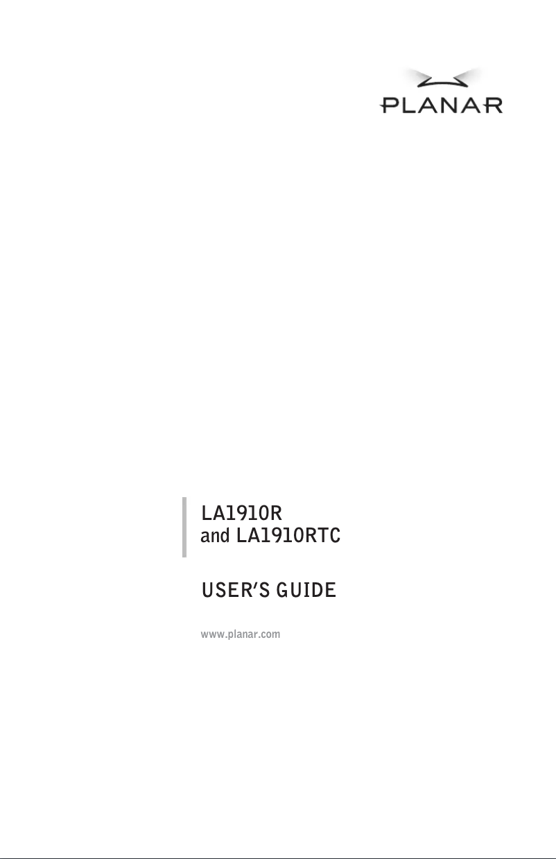 Image de la première page du manuel de l'appareil LA1910R