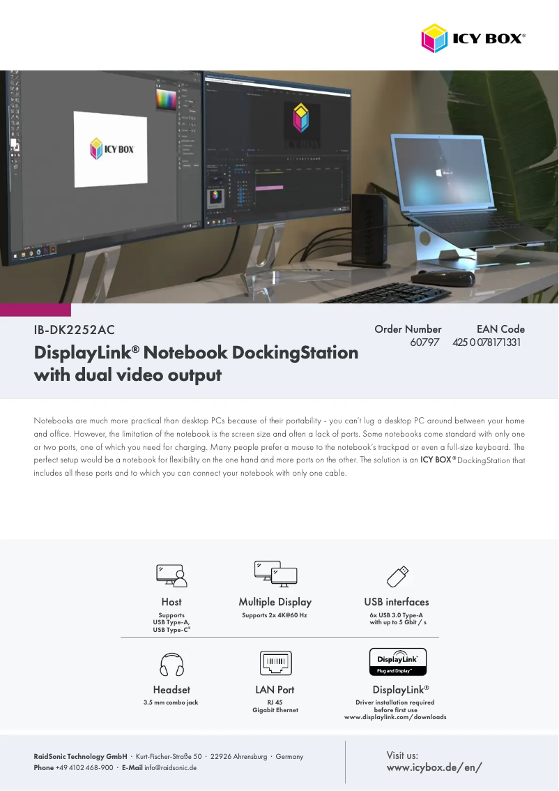 Page n°1 - Manuel utilisateur Icy Box IB-DK2252AC