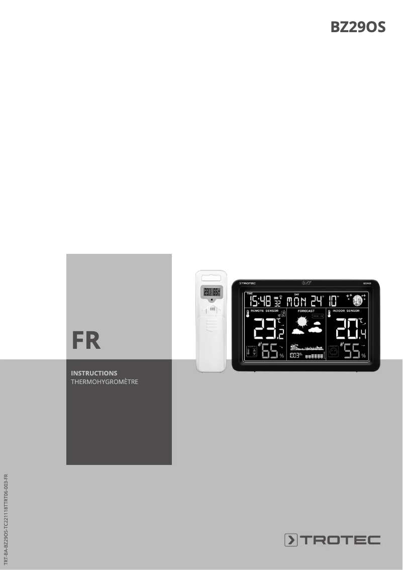 Page 1 de la notice Manuel utilisateur Trotec BZ29OS