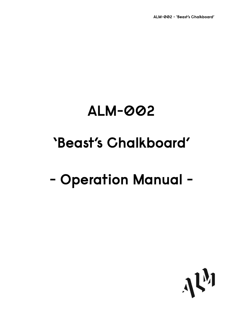 Page 1 de la notice Manuel utilisateur ALM Beast's Chalkboard ALM-002
