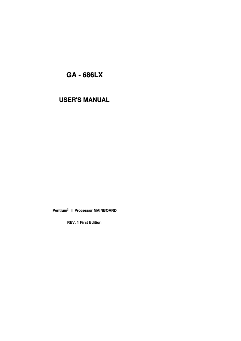 Image de la première page du manuel de l'appareil GA-686LX