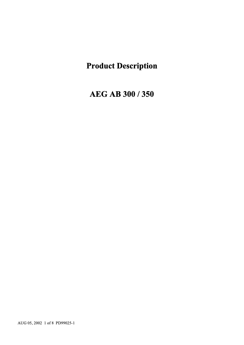 Page n°1 - Manuel utilisateur AEG AB 300