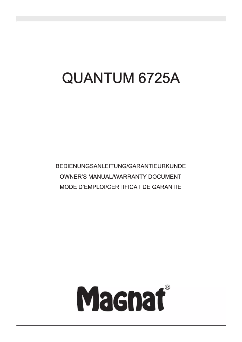 Image de la première page du manuel de l'appareil Quantum 6725 A