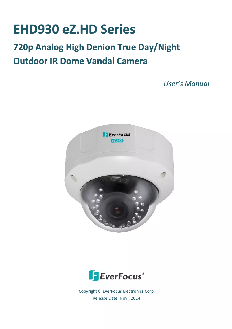 Page n°1 - Manuel utilisateur EverFocus EHD930