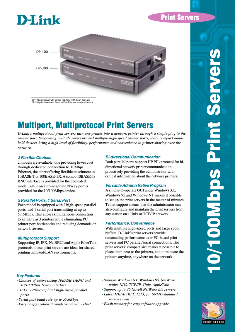Page n°1 - Fiche technique D-Link DP-100