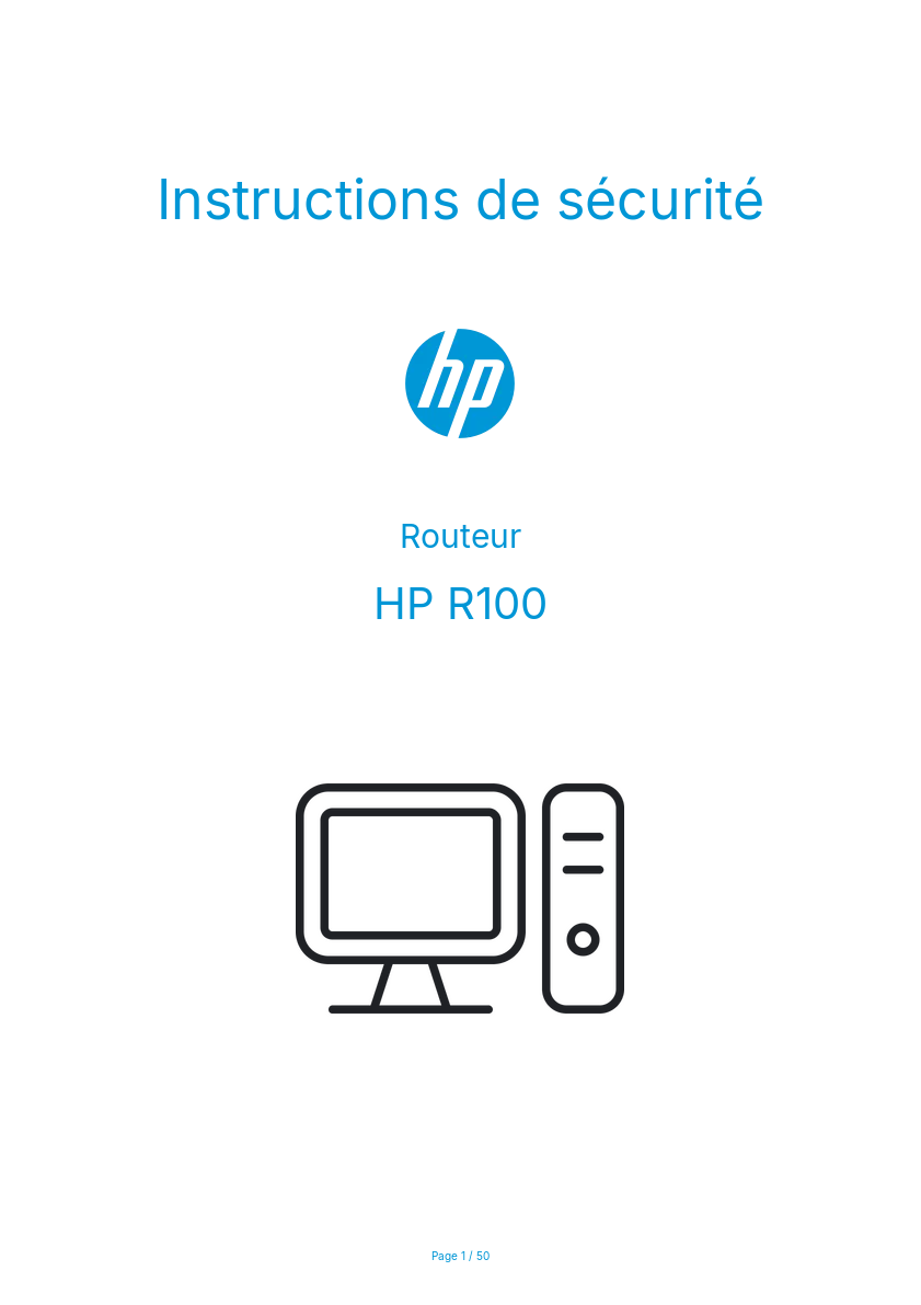 Image de la première page du manuel de l'appareil R100