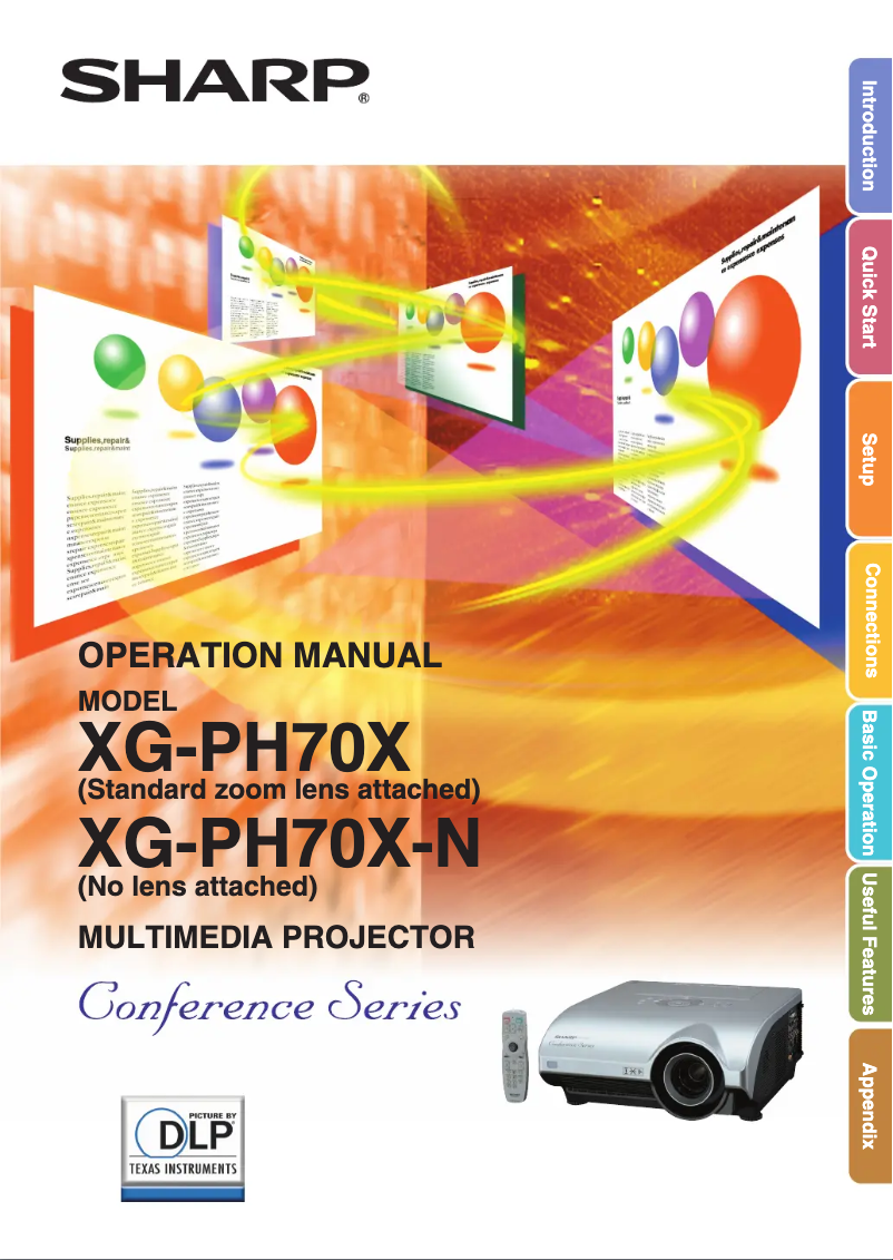 Image de la première page du manuel de l'appareil XG-PH70X