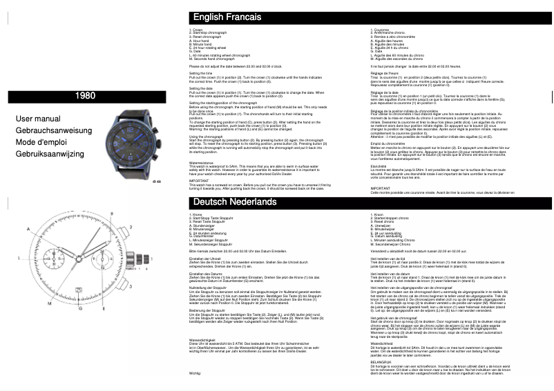 Page n°1 - Manuel utilisateur Davis 1980