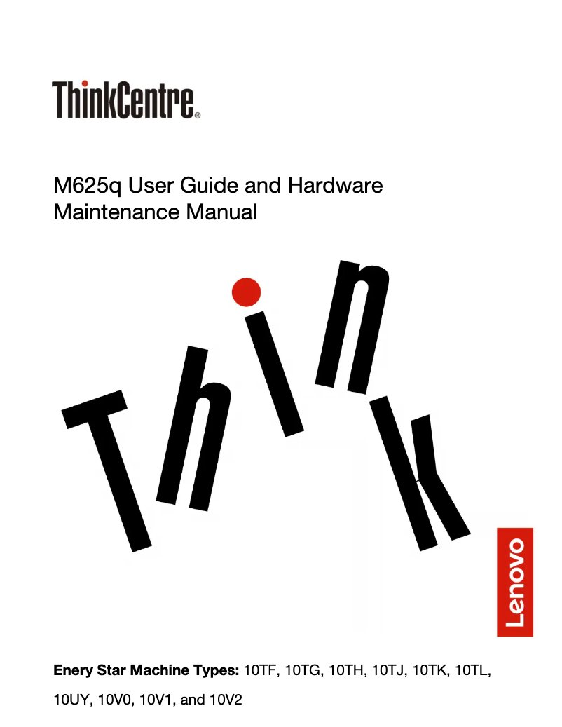 Page 1 de la notice Manuel utilisateur Lenovo ThinkCentre M625q
