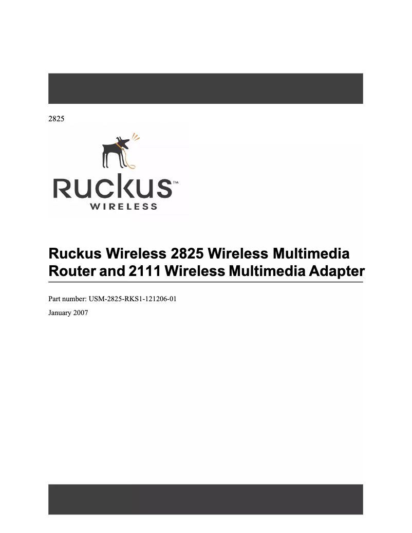 Page n°1 - Manuel utilisateur Ruckus Wireless MediaFlex 2111