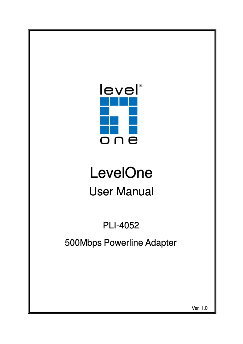 Page n°1 - Manuel utilisateur LevelOne PLI-4052D