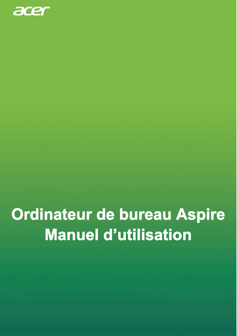 Image de la première page du manuel de l'appareil Aspire XC-886