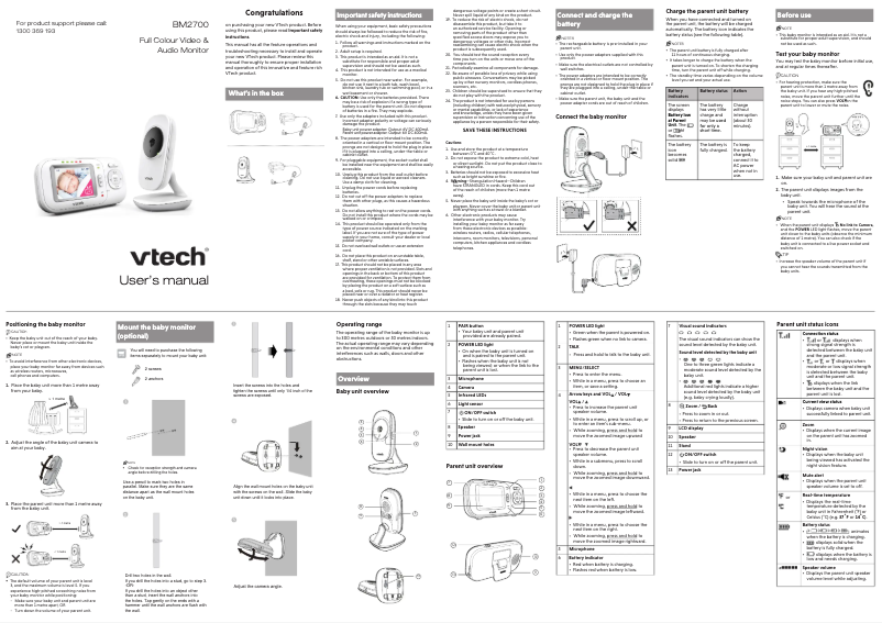 Page 1 de la notice Manuel utilisateur Vtech BM2700