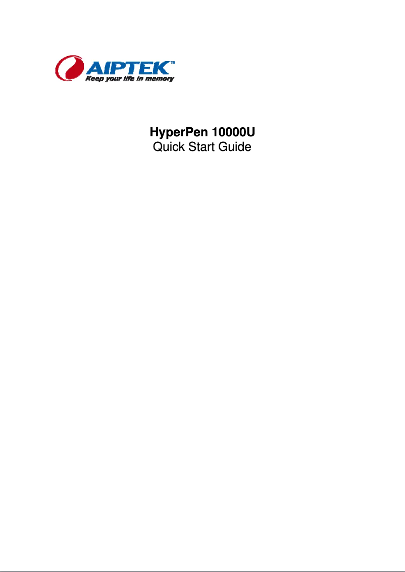 Image de la première page du manuel de l'appareil HyperPen 10000U