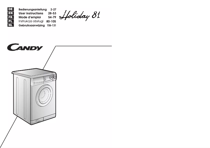 Page n°1 - Manuel utilisateur Candy Holiday 81