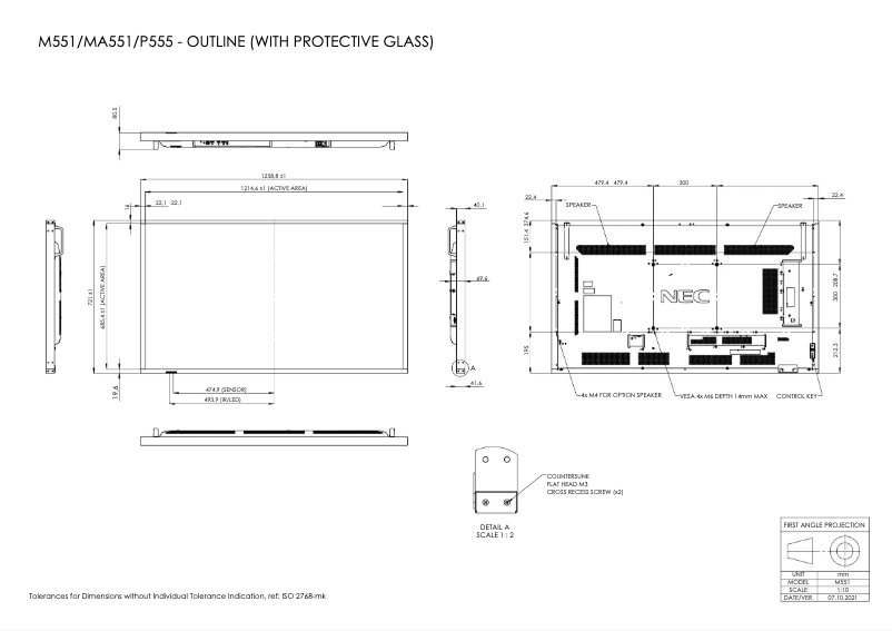 Página 1 del manual Dibujo técnico NEC MultiSync P555