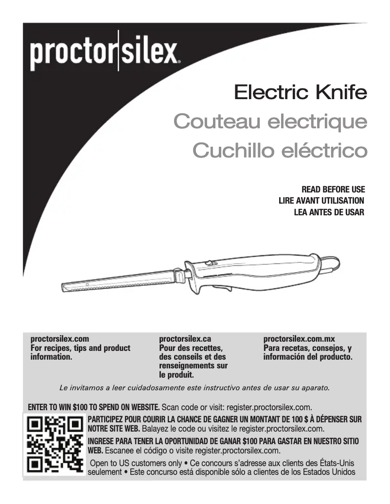 Page n°1 - Manuel utilisateur Proctor Silex 74312