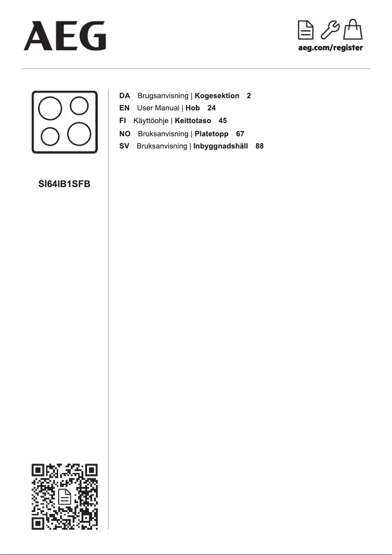 Page 1 de la notice Manuel utilisateur AEG SI64IB1SFB