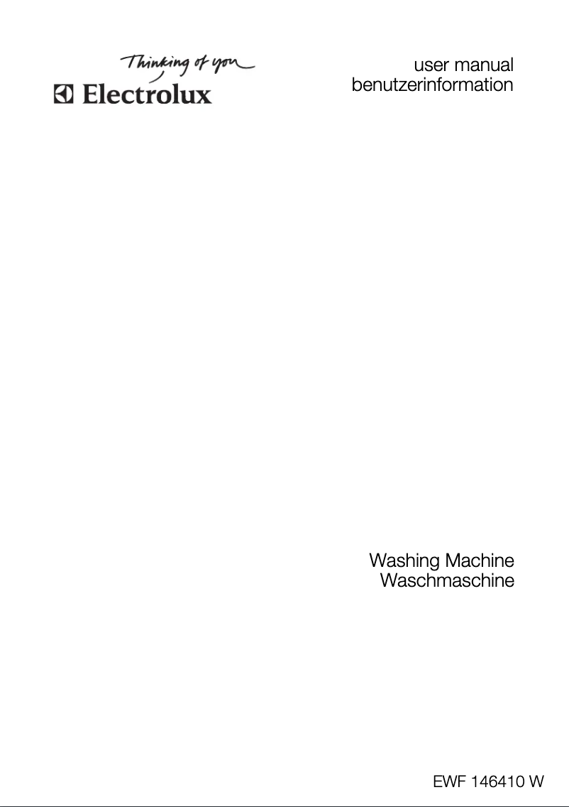 Page n°1 - Manuel utilisateur Electrolux EWF 146410
