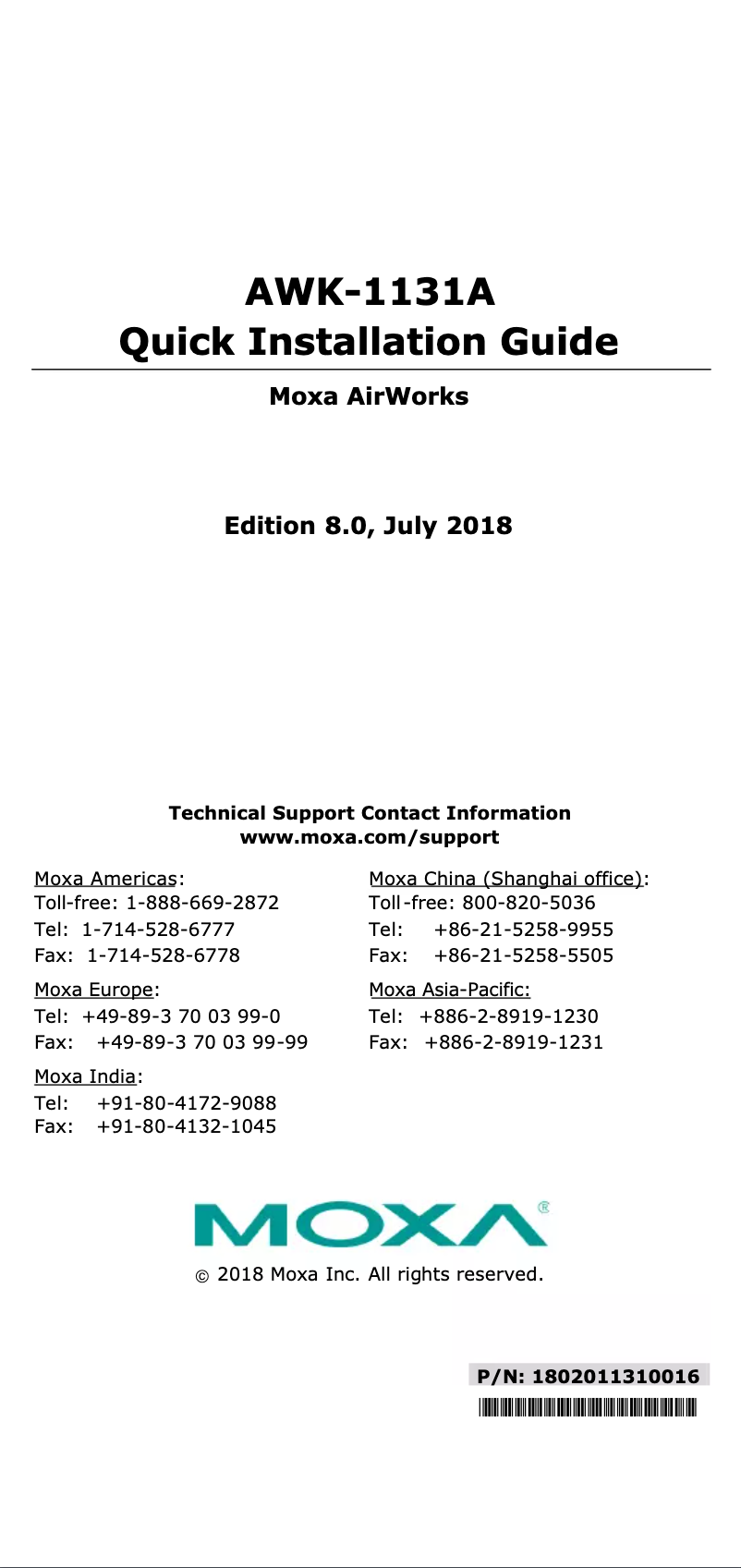 Image de la première page du manuel de l'appareil AWK-1131A