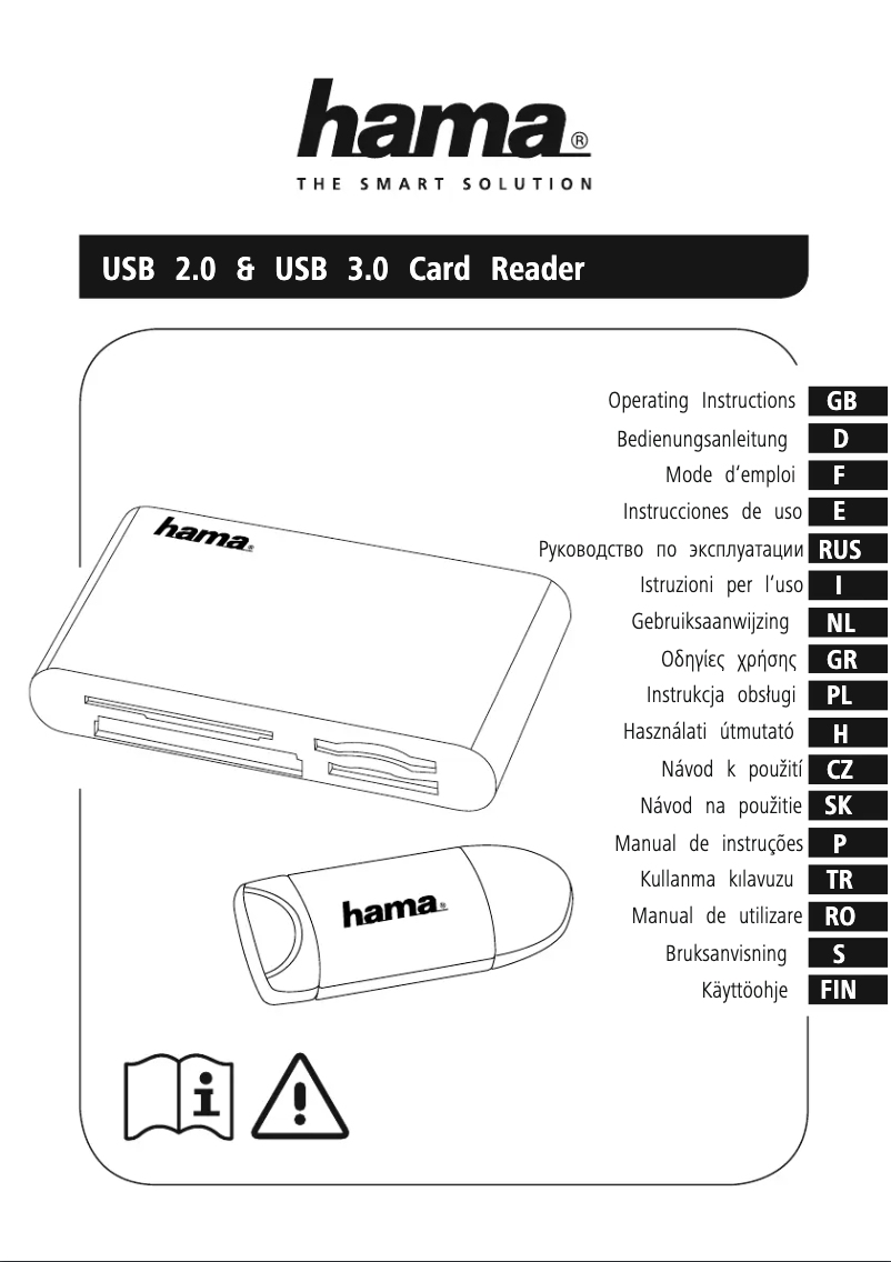Page 1 de la notice Manuel utilisateur Hama USB 2.0 & USB 3.0 Card Reader