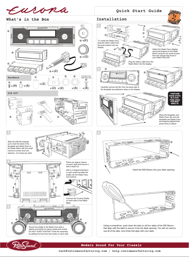 Page 1 de la notice Manuel utilisateur RetroSound Europa M1A