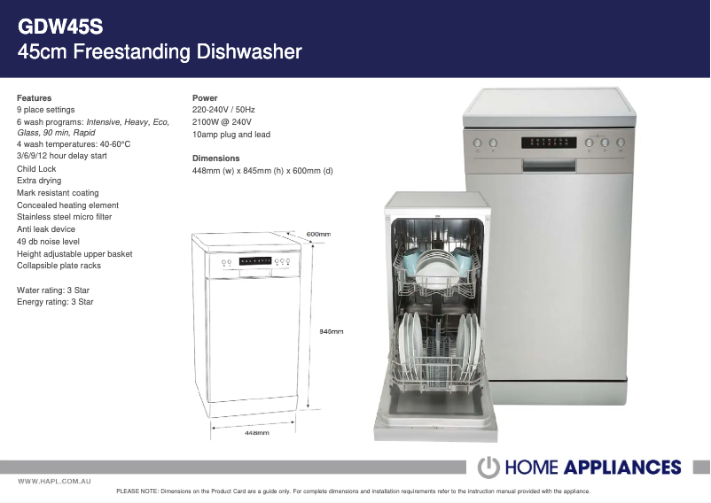 Image de la première page du manuel de l'appareil GDW45S