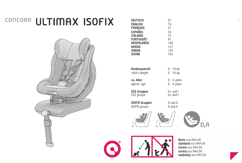 Page 1 of the manual User Manual Concord Ultimax isofix