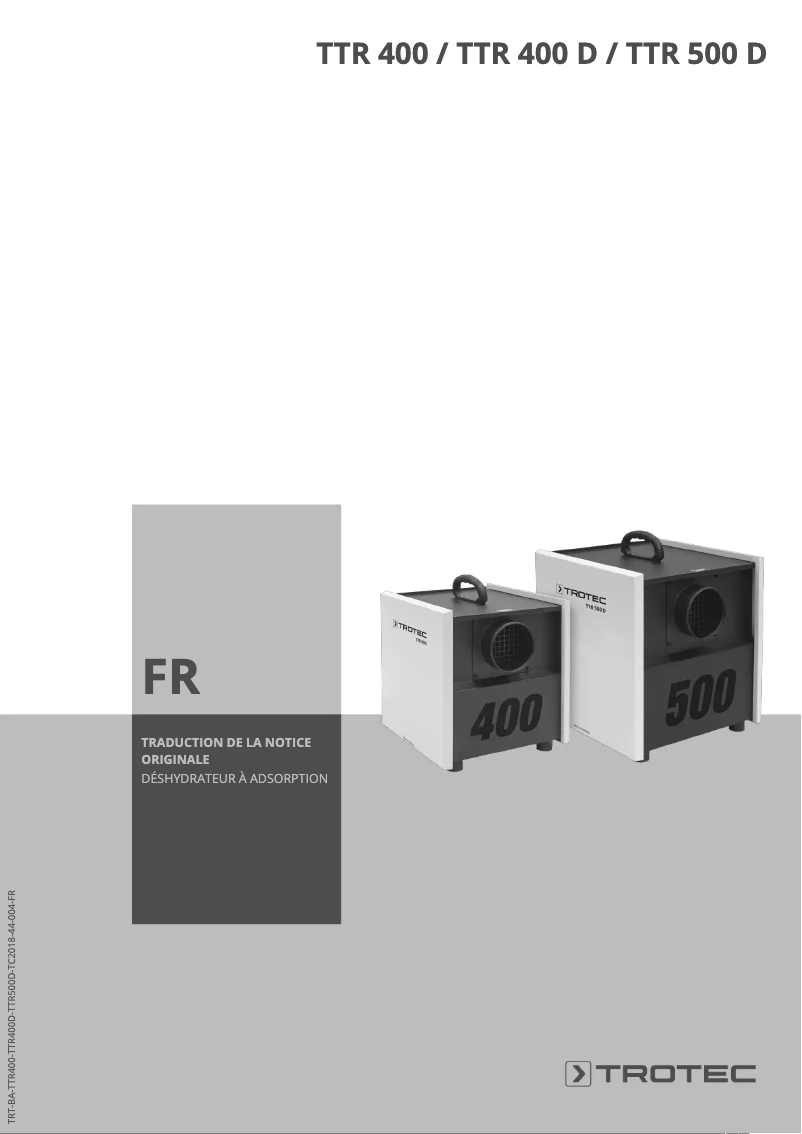 Image de la première page du manuel de l'appareil TTR 400 D