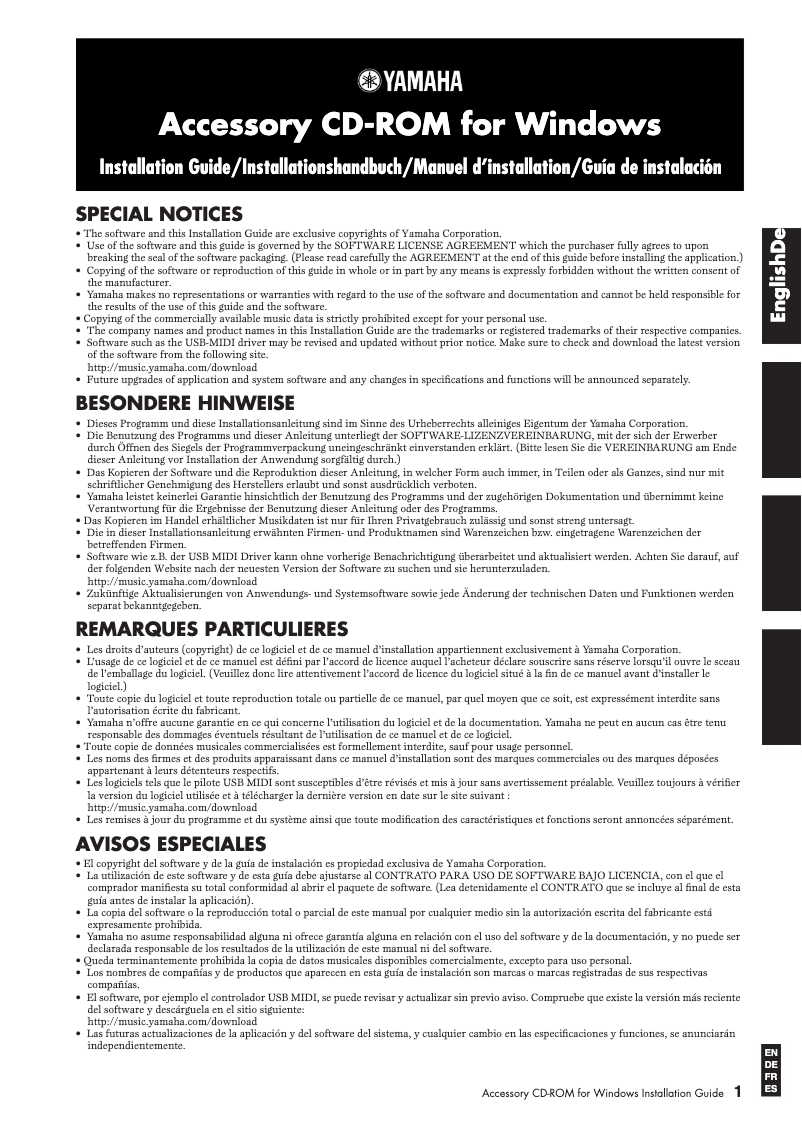 Page 1 de la notice Manuel utilisateur Yamaha Clavinova CVP-403