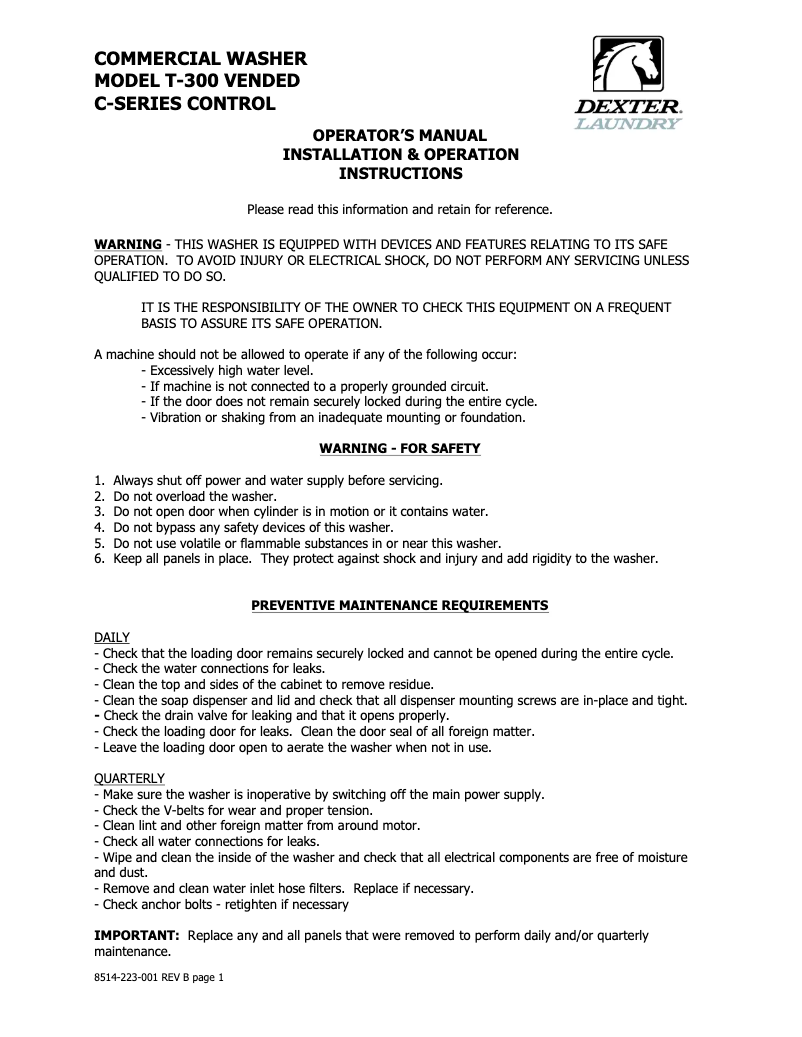 Image de la première page du manuel de l'appareil T-300