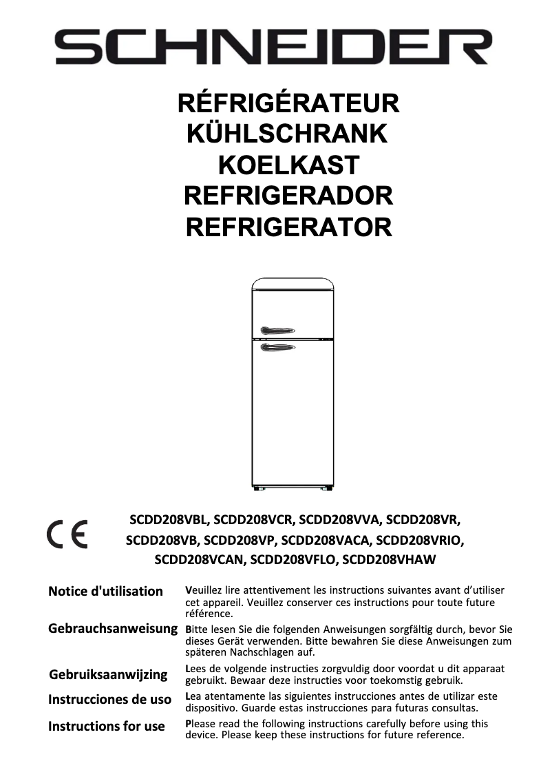 Página 1 del manual Manual de instrucciones Schneider SCDD208VBL