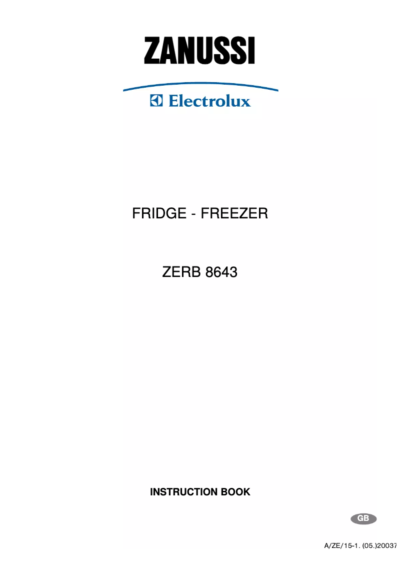 Image de la première page du manuel de l'appareil ZERB8643