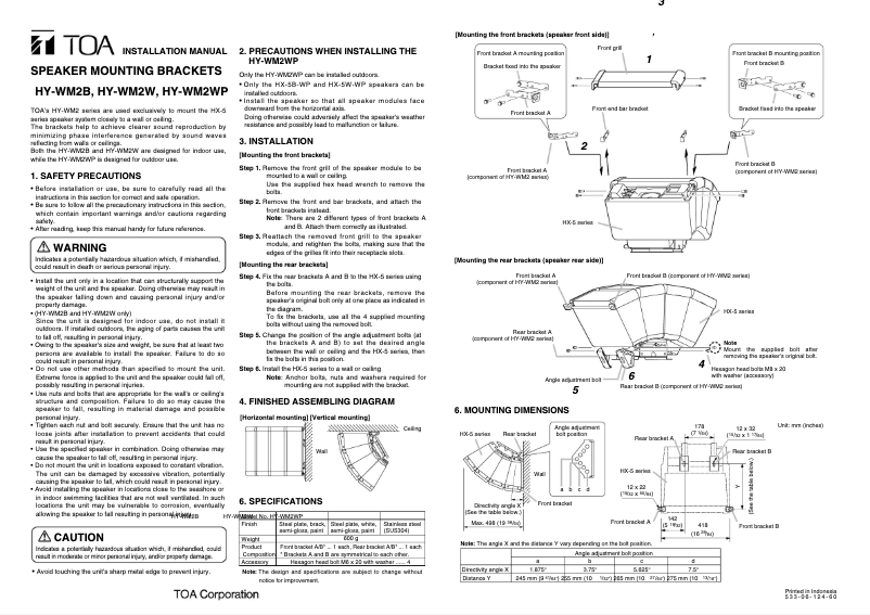 Image de la première page du manuel de l'appareil HY-WM2