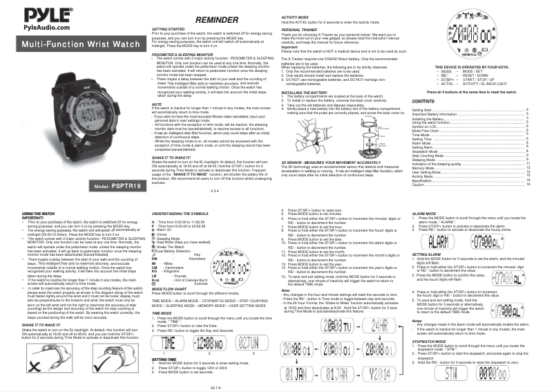 Página 1 del manual Manual de usuario Pyle PSPTR19