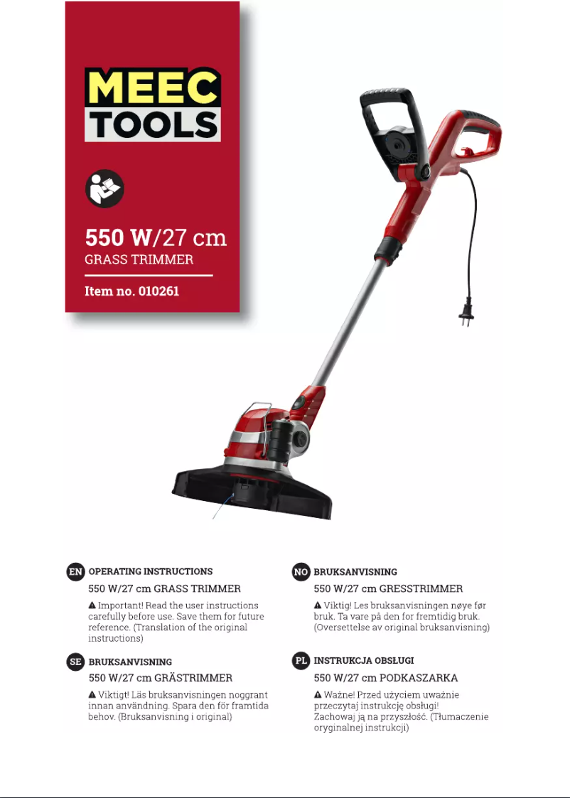 Page n°1 - Manuel utilisateur Meec Tools 010-261