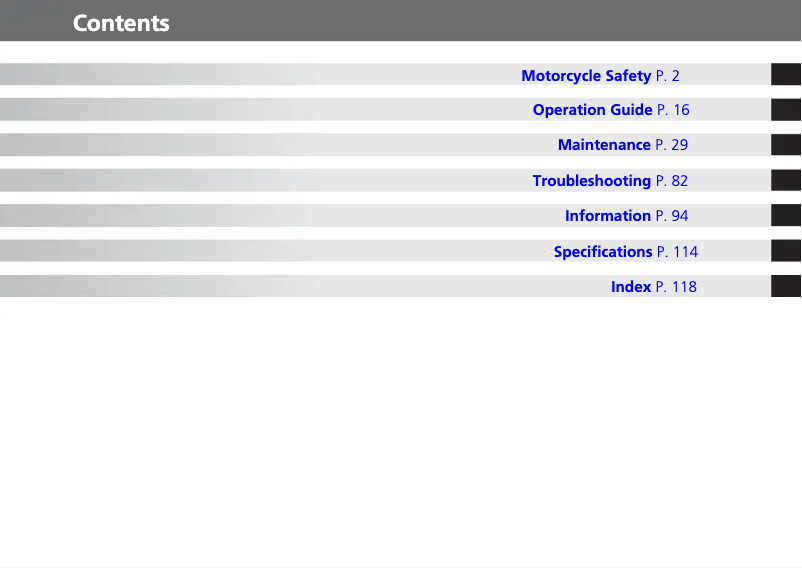 Image de la première page du manuel de l'appareil XR650L (2015)