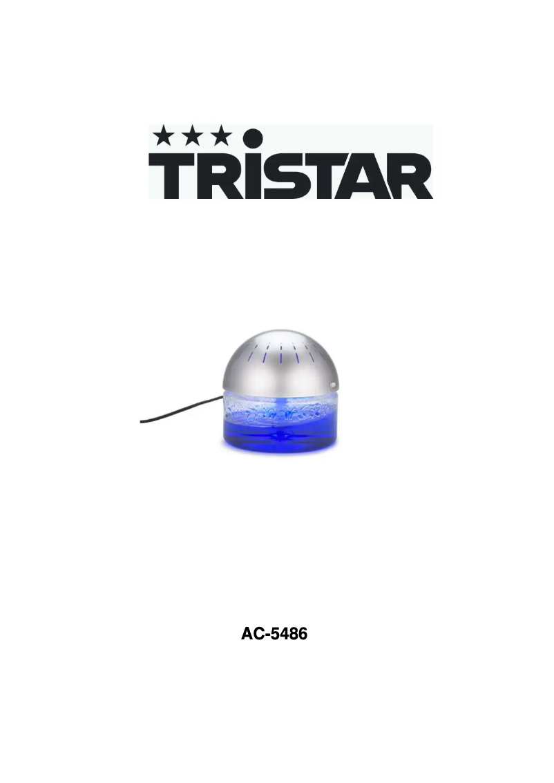 Page n°1 - Manuel utilisateur TriStar AC-5486