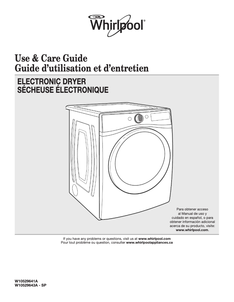 Página 1 del manual Manual de uso y mantenimiento Whirlpool Duet WGD86HEBW