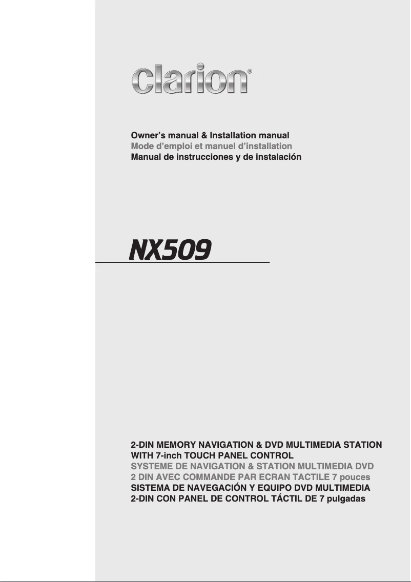 Image de la première page du manuel de l'appareil NX509