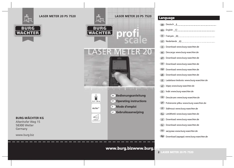 Image de la première page du manuel de l'appareil ProﬁScale 20 PS 7520