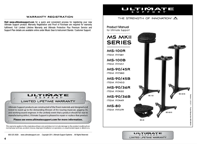 Página 1 del manual Manual de usuario Ultimate Support MS-90