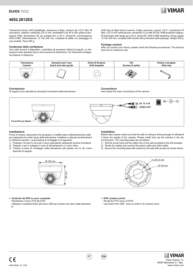 Image de la première page du manuel de l'appareil ELVOX 4652.2812ES