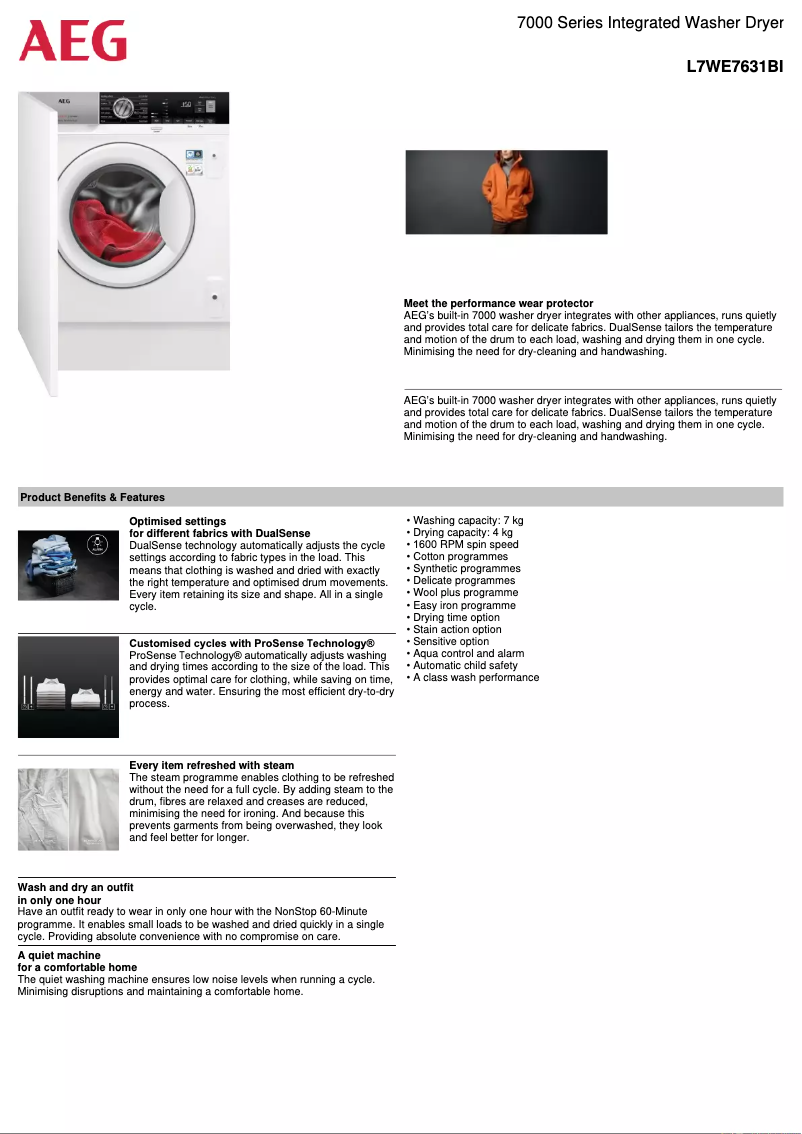 Imagen de la primera página del manual del dispositivo L7WE7631BI